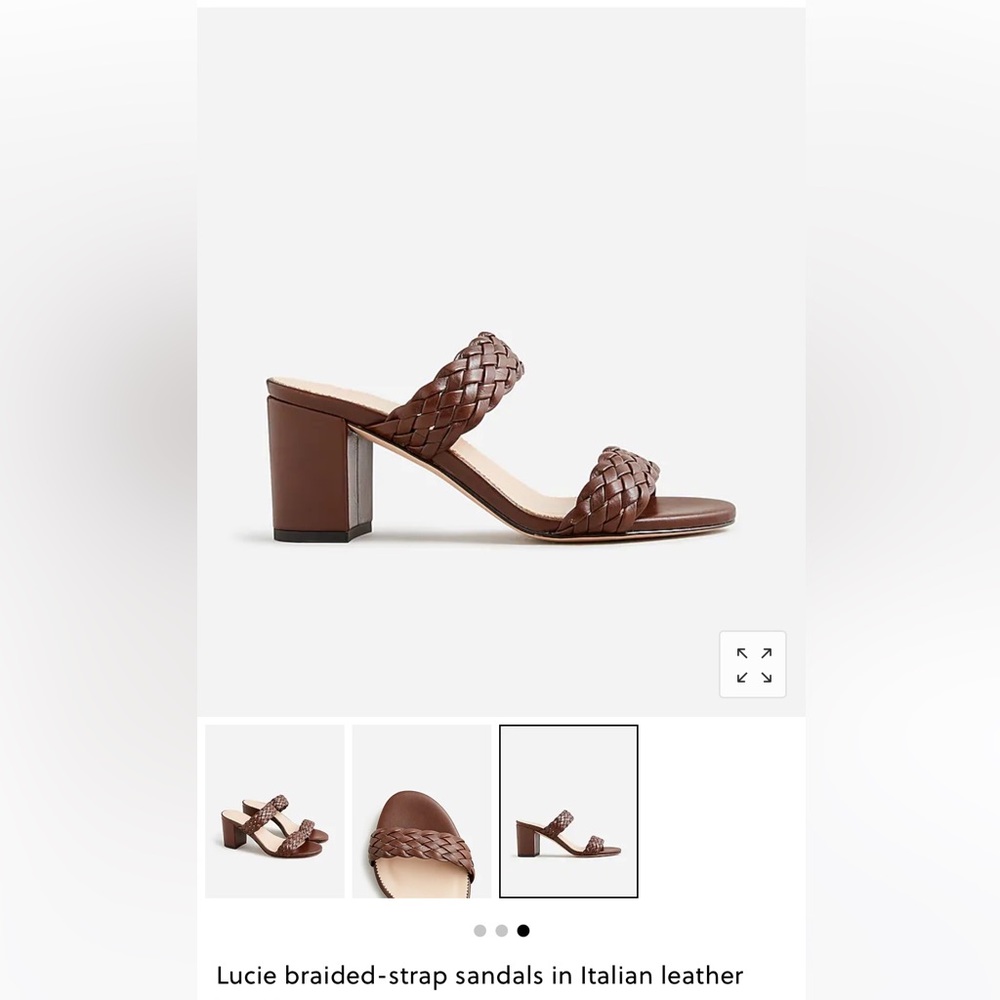 Lucie braid Italian leather sandals, size 8 1/2